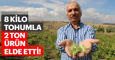 8 kilo tohumla 2 ton ürün elde etti