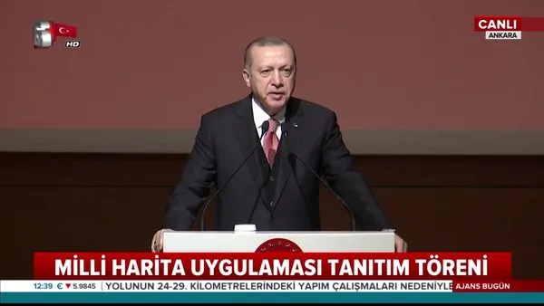 Cumhurbaşkanı Erdoğan, Milli Harita Uygulaması Töreni'nde konuştu