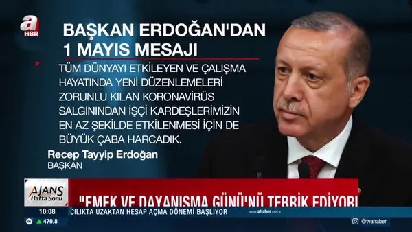 Başkan Erdoğan'dan 1 Mayıs mesajı