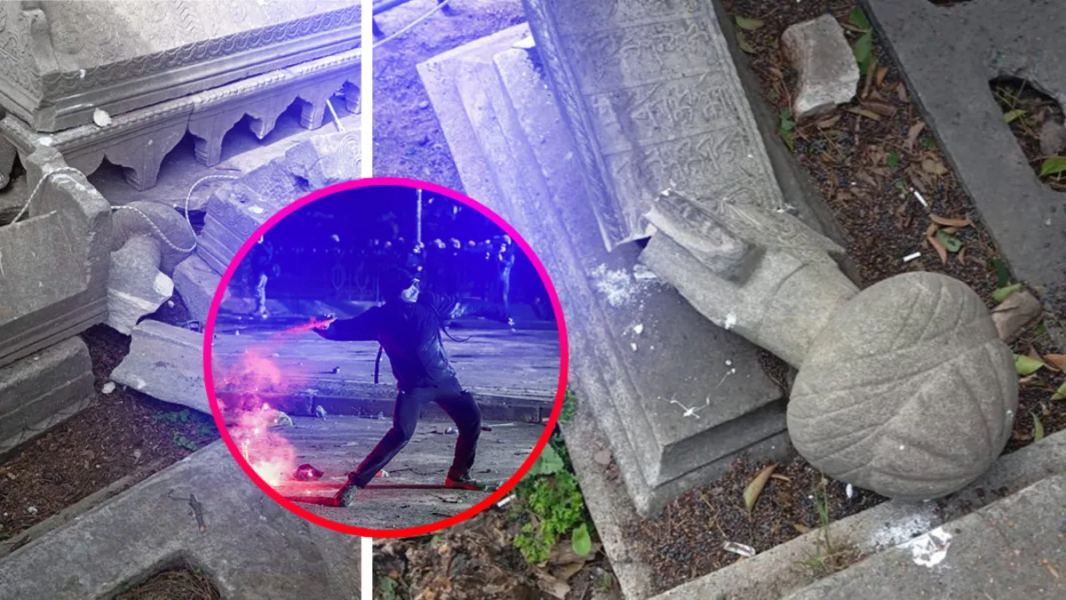 Saraçhane’de tarihi saygısızlık: Vandallar mezarlara zarar verdi! Saraçhane’de tarihi saygısızlık: Vandallar mezarlara zarar verdi!