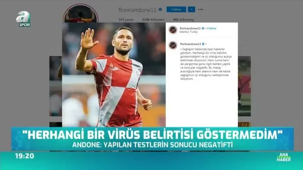 Galatasaraylı Florin Andone'den corona virüsü açıklaması!