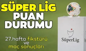 Süper Lig Güncel Puan Durumu - 26 Şubat Süper Lig Puan durumu sıralama tablosu ve 27. Hafta fikstürü - maç sonuçları