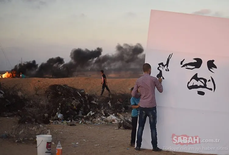 Filistinli ressam, seçim zaferinin ardından bakın ne yaptı?