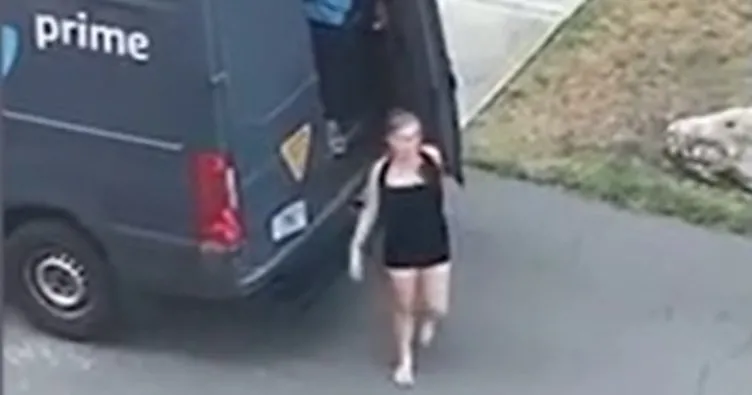 Kargo kamyonunda skandal görüntüler! Yarı çıplak kadın viral oldu