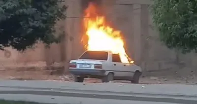 Şanlıurfa'da korkutan araç yangını #sanliurfa