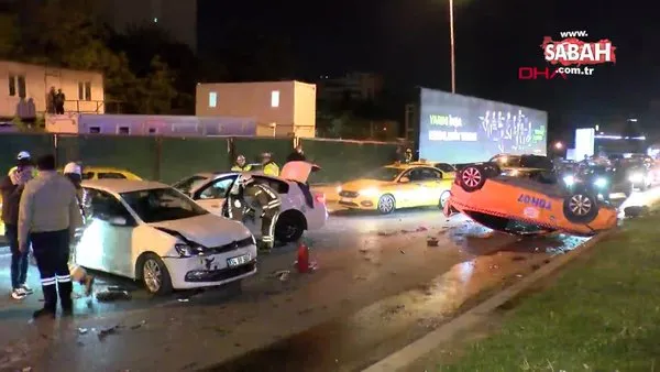 Beşiktaş'ta 7 araç zincirleme kazaya karıştı; kazaya neden olan sürücü kaçtı | Video