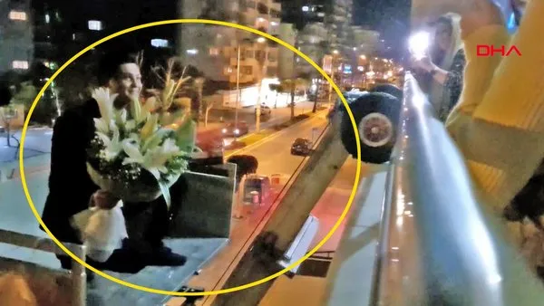 Antalya'da çılgın damat adayı kız istemeye gideceği eve balkondan böyle girdi | Video