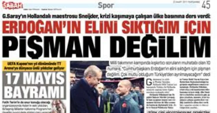 Cumhurbaşkanı’ndan Sneijder’e övgü