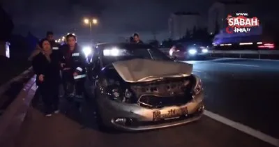 Tem Otoyolu’nda 3 araç zincirleme kazaya karıştı | Video
