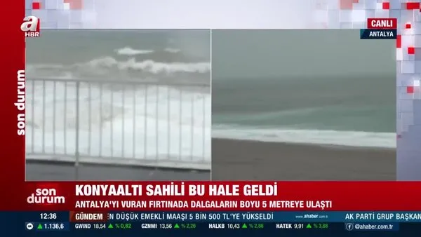 Antalya'da korkutan manzara: Metrekareye 145 kilo yağmur düştü! İşte Konyaaltı Sahili'nin son hali.. | Video