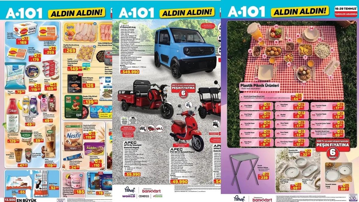 A101 YENİ HAFTA! A101 aktüel 16 Temmuz  kataloğu çıktı! Piknik sepeti, buzluk termos, çadır