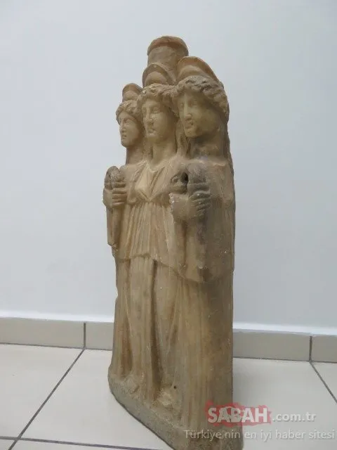 Denizli’de ele geçirildi! ’3 başlı kadın’ heykeli...