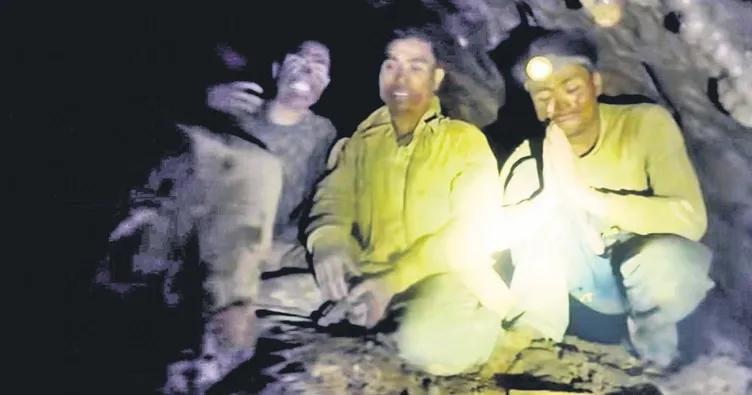 Define avcıları mağarada mahsur kaldı