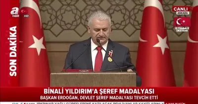 Meclis Başkanı Binali Yıldırım, Devlet Şeref Madalyası Tevcih Töreni’nde konuştu