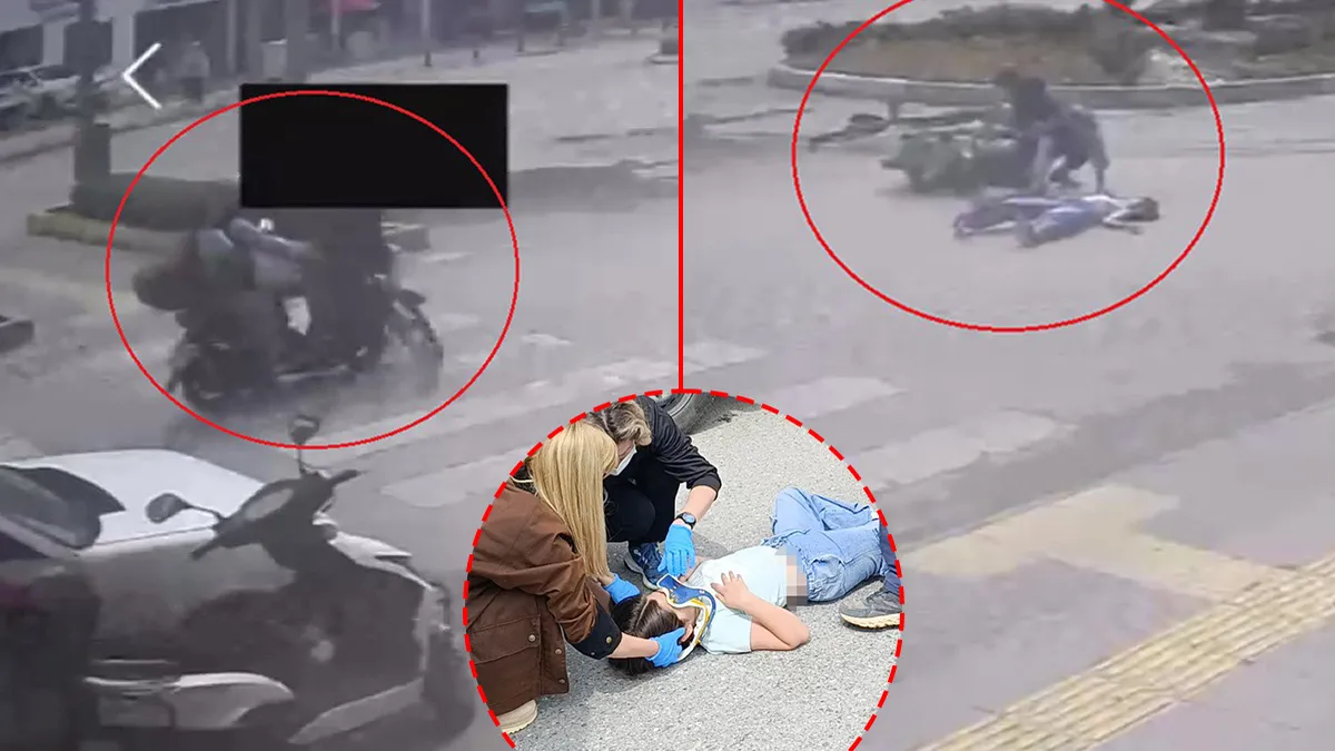 Antalya’da yürekleri ağza getiren anlar! Motosiklet bisiklete ok gibi saplandı: Baba acısını unutup…