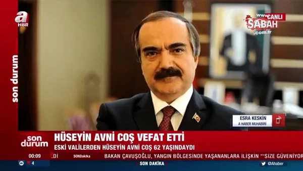 Son dakika: Eski Sakarya Valisi Hüseyin Avni Coş, hayatını kaybetti | Video