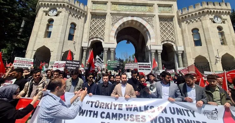 AK Parti İstanbul Gençlik Kolları ve üniversite öğrencileri Filistin’e destek için yürüdü