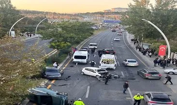 Ankara'da zincirleme kaza: 8 araç birbirine girdi #ankara