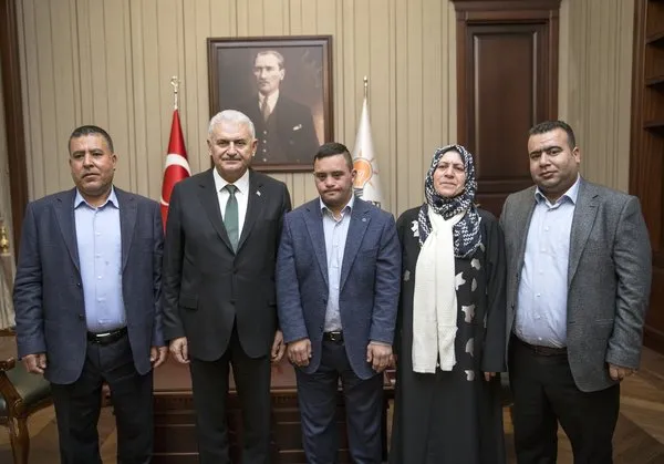 Başbakan Yıldırım, down sendromlu Filistinli genci kabul etti