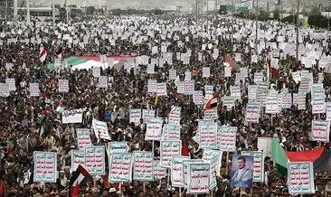 Yemen’de on binlerce kişinin katılımıyla Gazze’ye destek mitingi