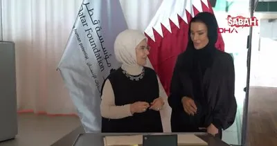 Emine Erdoğan, Katar Vakfı Başkanı Şeyha Moza bint Nasır ile bir araya geldi | Video