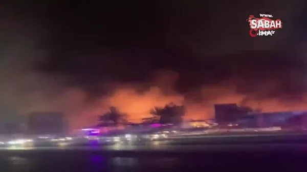 Birleşik Arap Emirlikleri'nde çarşıda korkutan yangın | Video