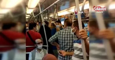 Metroda maske kavgası kamerada | Video
