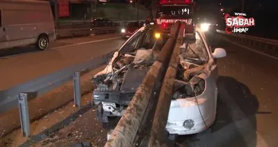 Ataşehir’de sürücüsünün kontrolünden çıkan otomobil bariyere girdi: 1 yaralı | Video