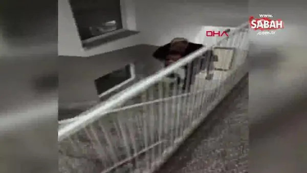 Çorum'da polis memuru, yaşlı kadını 5'inci kata sırtında çıkardı | Video