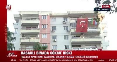 İzmir’de Rıza Bey Apartmanı enkazının yanındaki bina sallandı, ekipler uzaklaştırıldı | Video