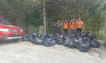 Tosya'da küçük bir ormanlık alanda 200 torbadan fazla çöp toplandı #kastamonu