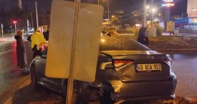 Kırşehir'de döner kavşakta trafik kazası #kirsehir