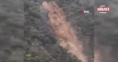 Bursa’da sel felaketinde dağın adeta ikiye yarıldığı dehşet anları kamerada! | Video