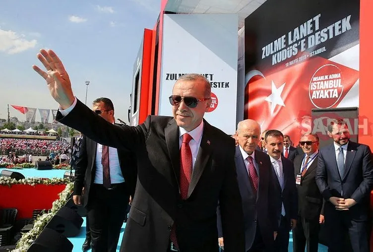 Cumhurbaşkanı Erdoğan önderliğinde Yenikapı'da Kudüs'ün yanında tek ses oldular!