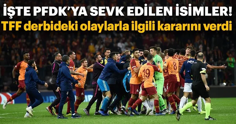 Galatasaray-Fenerbahçe maçındaki olayların ardından PFDK sevkleri açıklandı!