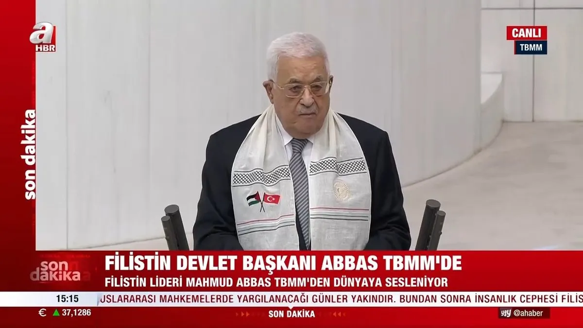 Son dakika: TBMM’de tarihi Gazze oturum! Filistin Devlet Başkanı Mahmud Abbas, dünyaya sesleniyor Son dakika: TBMM’de tarihi Gazze oturum! Filistin Devlet Başkanı Mahmud Abbas, dünyaya sesleniyor