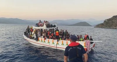 Balıkçı teknesindeki göçmenler kurtarıldı #mugla