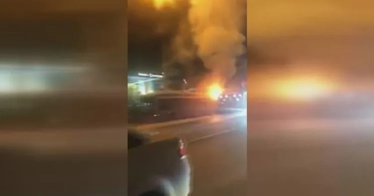 TEM’de otobüs yangını