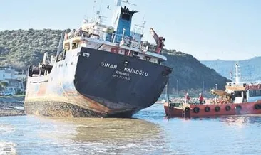 Karaya oturan gemi kurtarıldı