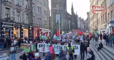İskoçya’da binlerce kişi, Özgür Filistin sloganları attı | Video