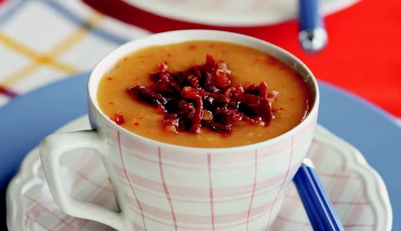 Pastırmalı Tarhana Çorbası Tarifi