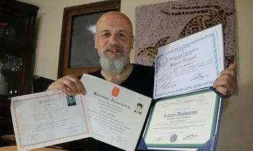 Okuma azmiyle 5 diploma sahibi