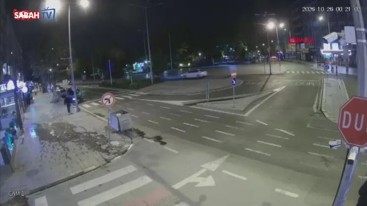 Tekirdağ'da iki motosikletin feci kazası kamerada