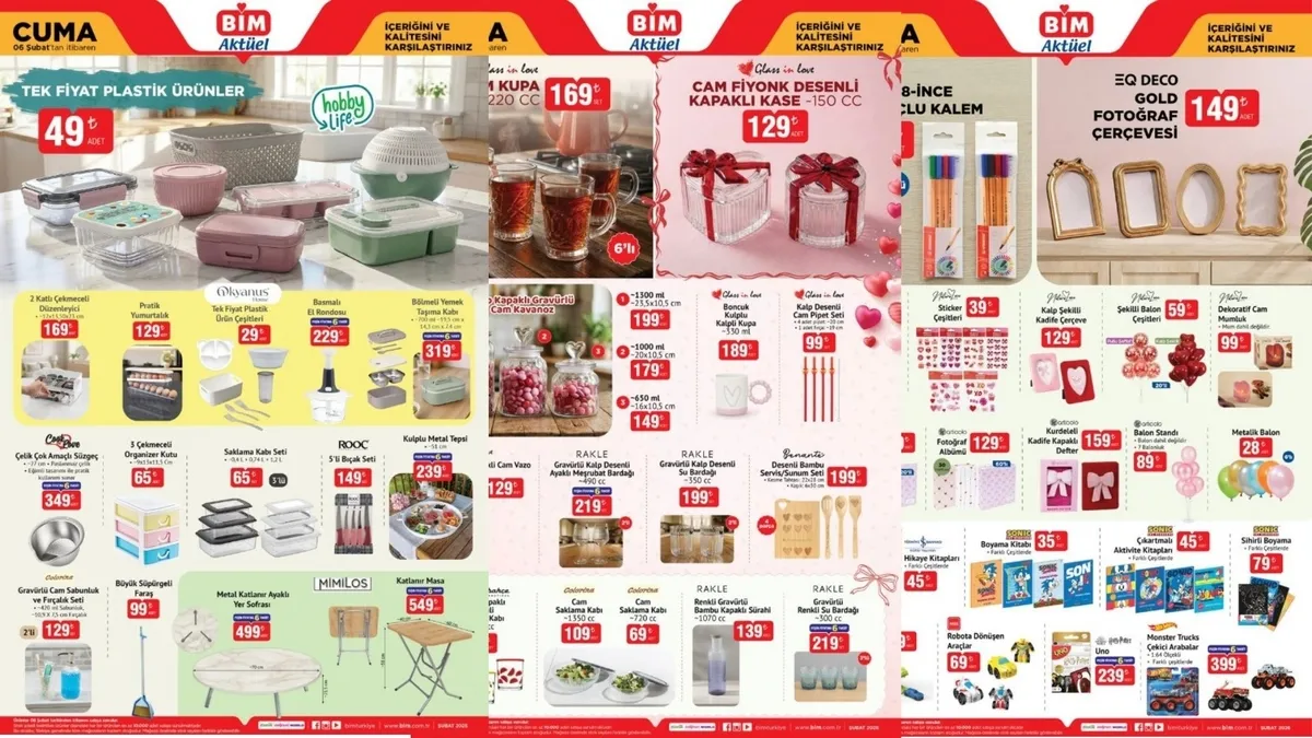 BİM’de Haftanın Fırsatları Başlıyor! 3 Şubat Salı ve 6 Şubat Cuma BİM Aktüel Ürünler Kataloğu