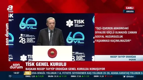 Başkan Erdoğan'dan TİSK 28. Olağan Genel Kurulu'nda önemli açıklamalar | Video