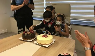 Minik Ali’ye polisten sürpriz doğum günü