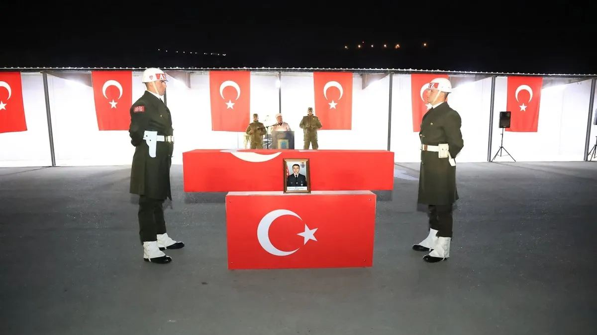 Üç yıl sonra naaşı bulunan Uzman Çavuş Mustafa Bazna için Şırnak’ta tören düzenlendi