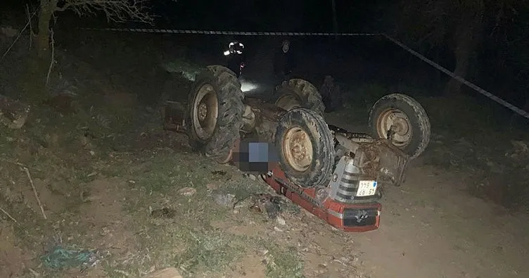 Koruma demiri olmayan traktör devrildi: 1 ölü
