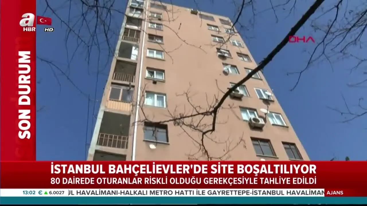 istanbul bahcelievler de 80 daireli bir site yikilma tehlikesi sebebiyle bosaltildi videosunu izle son dakika haberleri