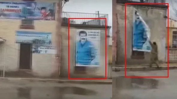 Terörist başı Öcalan’ın posterleri tek tek söküldü